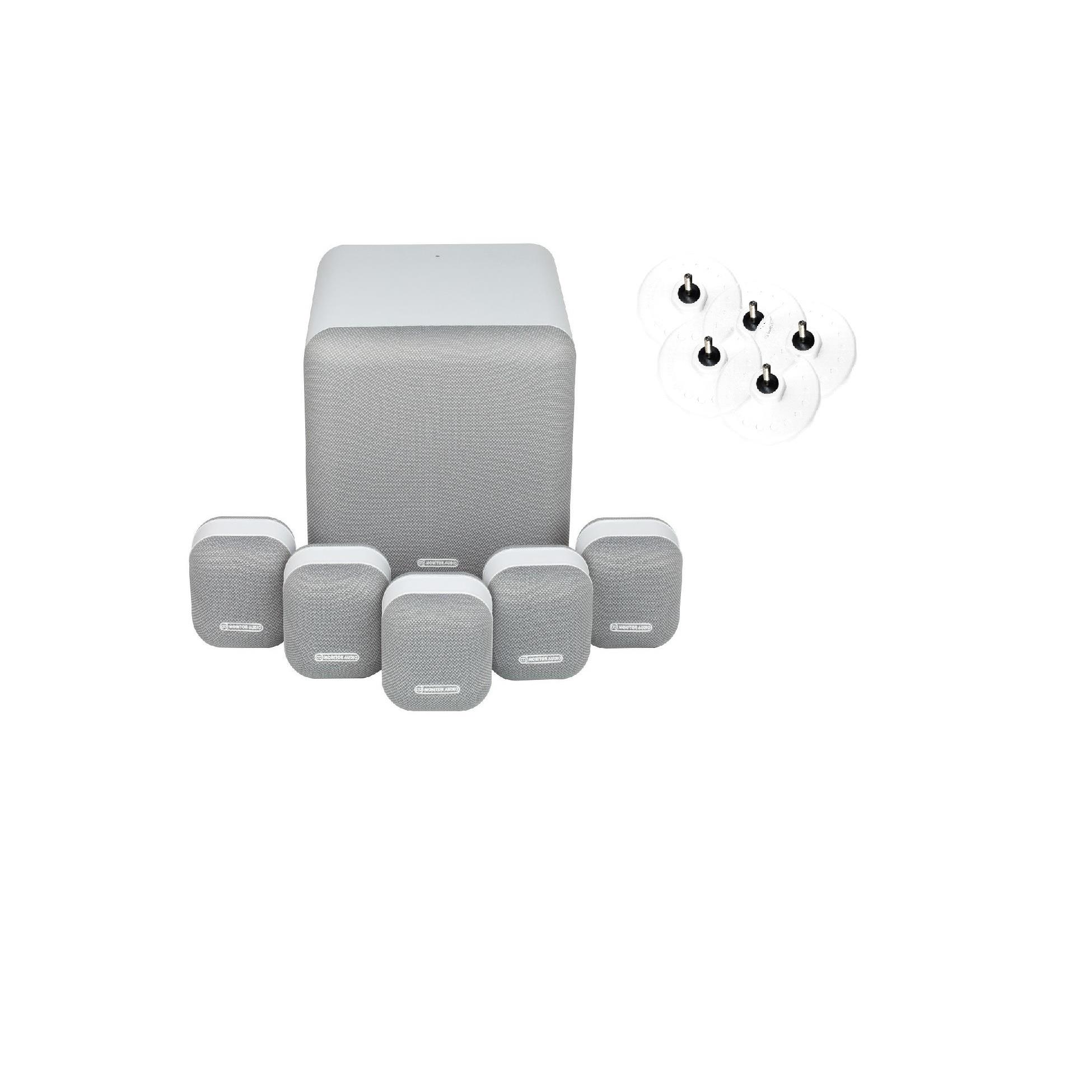 Richer Sounds Ireland MONITOR AUDIO MASS 5 1 G2 White Mist With 5 MASM White Brackets