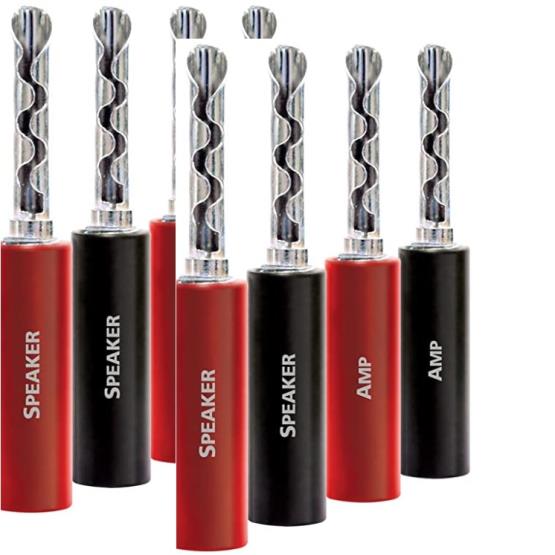 Richer Sounds Ireland Audioquest Suregrip SG100 Gold Banana plugs Set 8